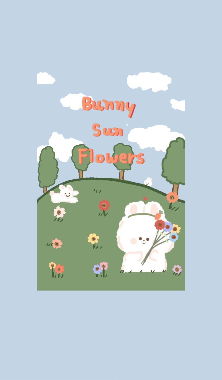 ธีมไลน์ Bunny Sun Flowers