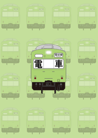 懐かしい日本の電車（緑色）